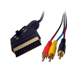 1.2m Gold switchable scart to 3 x rca lead 1.2m Gold switchable scart to 3 x rca lead